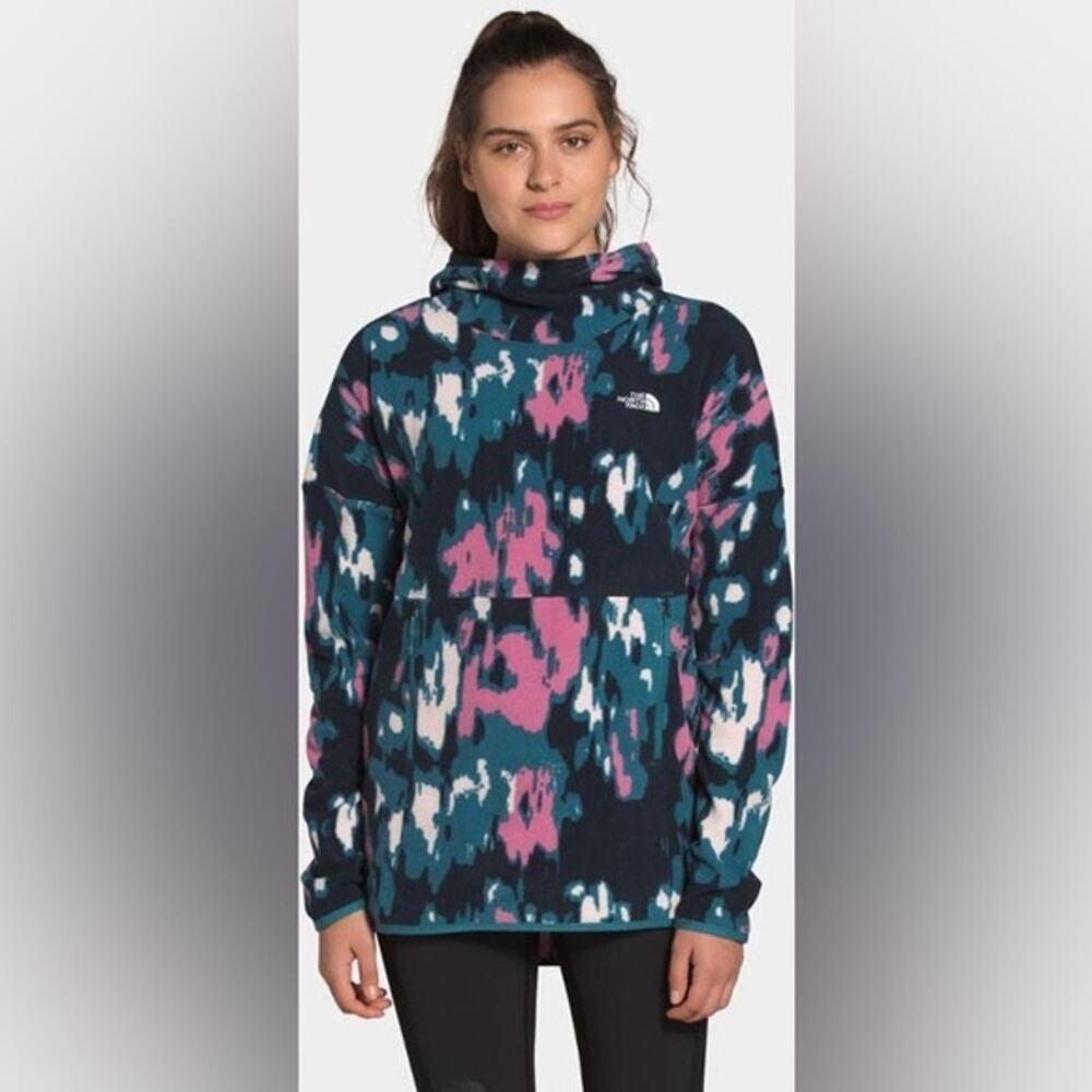 Women’s The North Face TKA Glacier Pullover Size S Blue Abstract Print Sweater